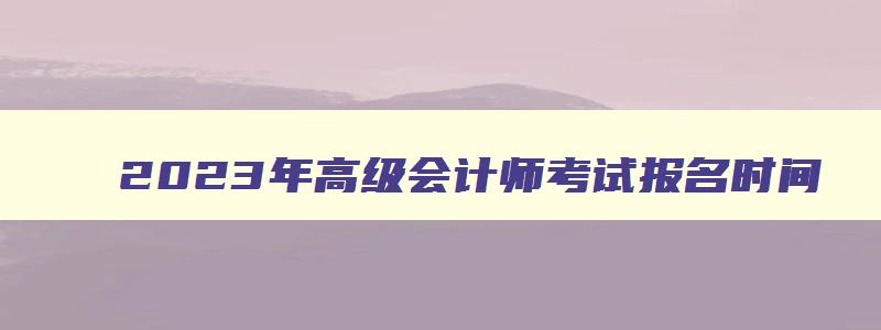 2023年高级会计师考试报名时间