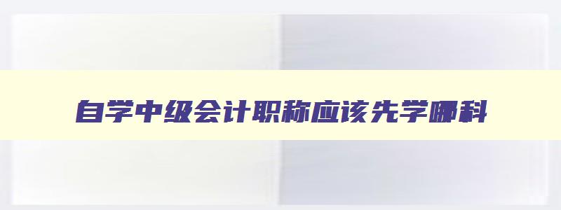 自学中级会计职称应该先学哪科,会计中级职称自学难不难