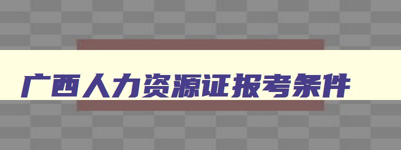 广西人力资源证报考条件,广西壮族自治区2023年人力资源管理师报考指南