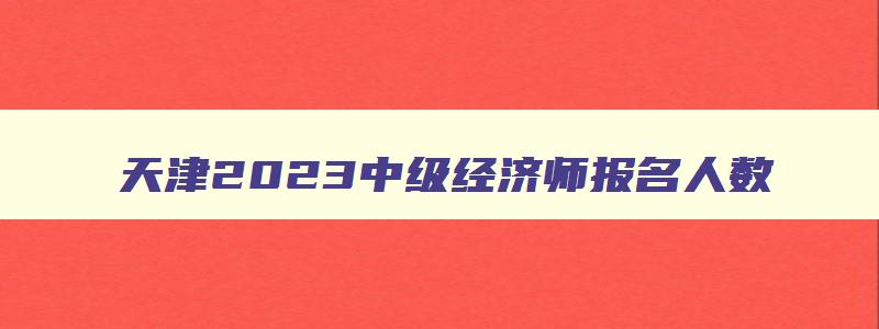 天津2023中级经济师报名人数,天津2023中级经济师报名