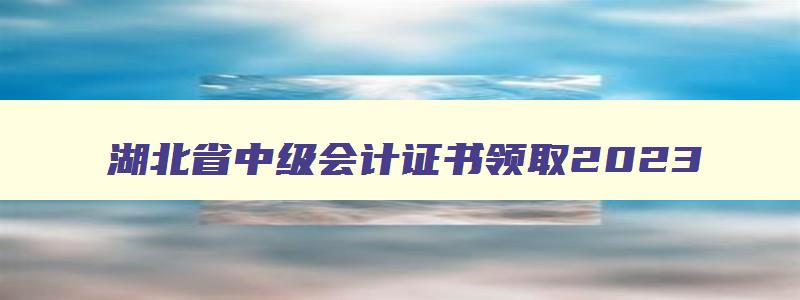 湖北省中级会计证书领取2023
