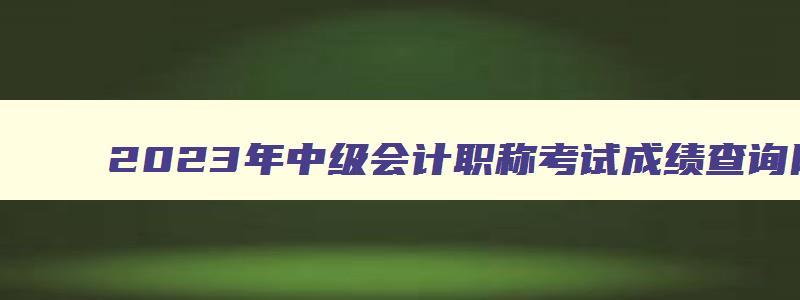 2023年中级会计职称考试成绩查询网（2023年中级会计考试成绩查询）