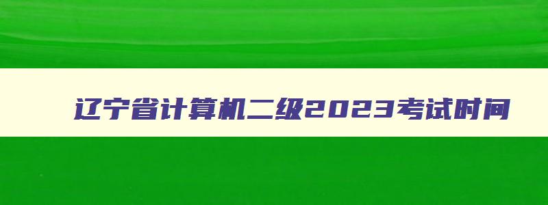 辽宁省计算机二级2023考试时间