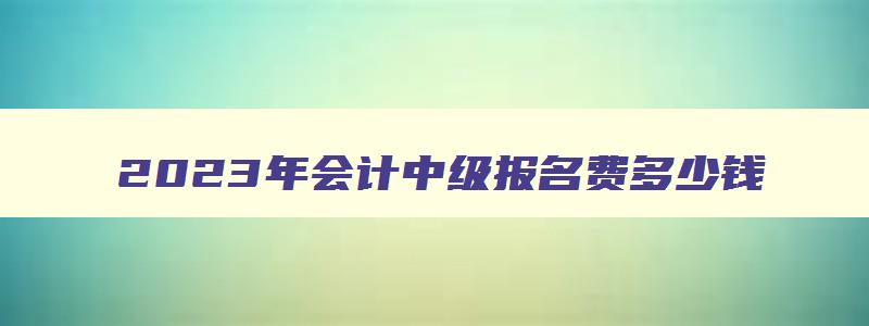 2023年会计中级报名费多少钱,2023年会计中级报名费多少