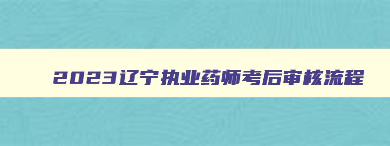 2023辽宁执业药师考后审核流程