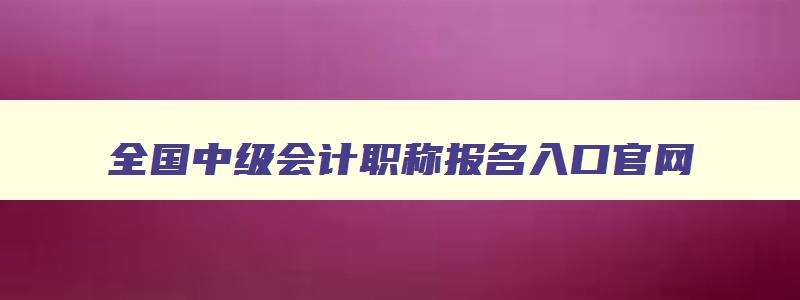 全国中级会计职称报名入口官网,全国会计中级报名入口