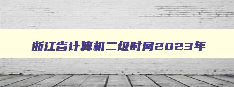 浙江省计算机二级时间2023年（浙江省计算机二级时间2023年上半年）