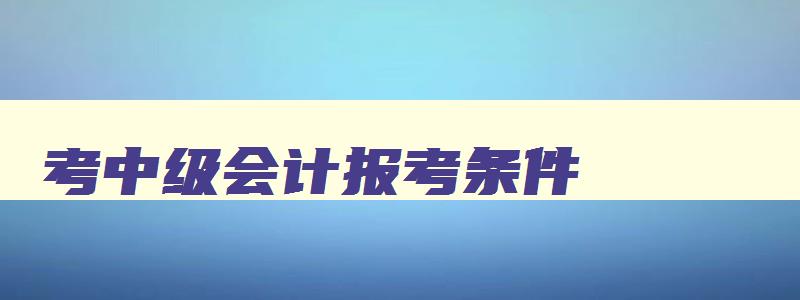 考中级会计报考条件,2023年考中级会计师的条件