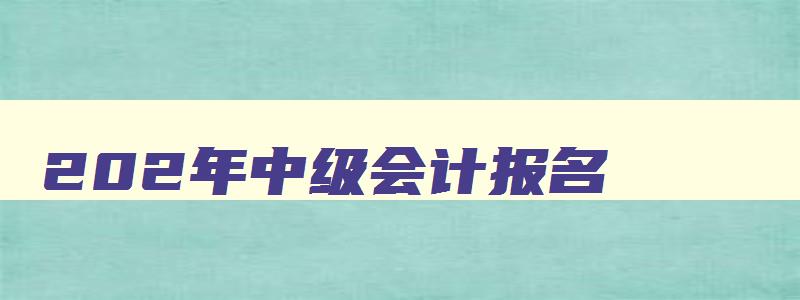 202年中级会计报名