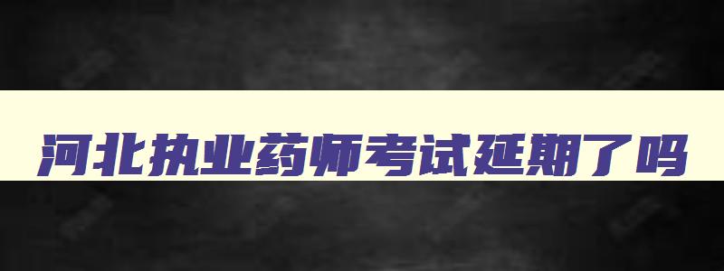 河北执业药师考试延期了吗,河北执业药师考试