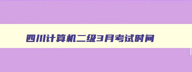 四川计算机二级3月考试时间