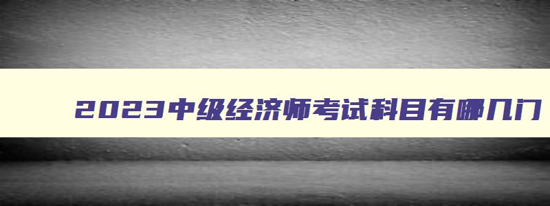 2023中级经济师考试科目有哪几门,2023年报考中级经济师专业有几个专业