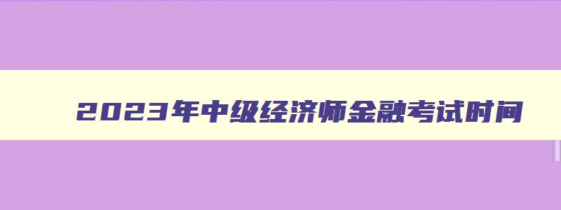 2023年中级经济师金融考试时间