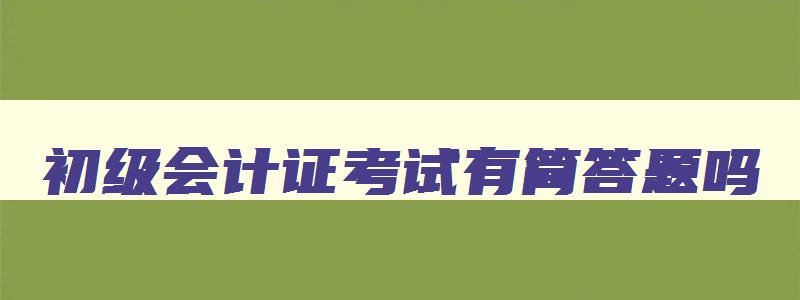 初级会计证考试有简答题吗,初级会计考试有简答题吗