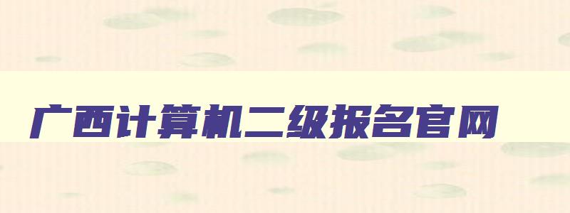 广西计算机二级报名官网,广西计算机二级怎么报名