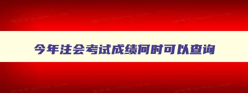 今年注会考试成绩何时可以查询