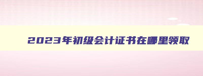 2023年初级会计证书在哪里领取,2023初级会计证网上领取