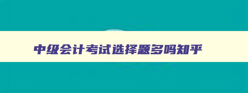 中级会计考试选择题多吗,中级会计考试选择题多吗