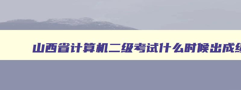 山西省计算机二级考试什么时候出成绩