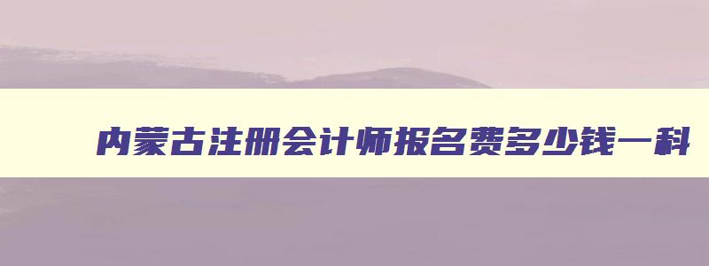 内蒙古注册会计师报名费多少钱一科