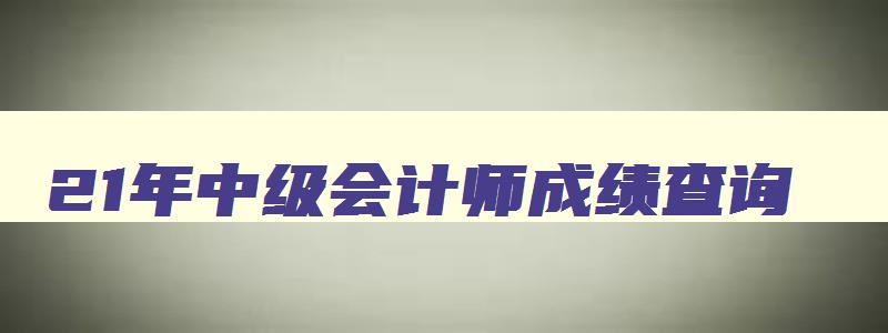 21年中级会计师成绩查询