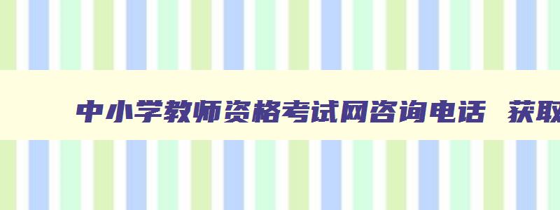 中小学教师资格考试网咨询电话