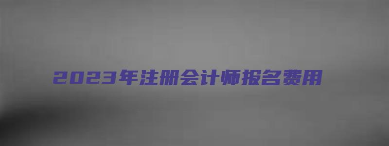 2023年注册会计师报名费用（注册会计师考试费用一科多少）