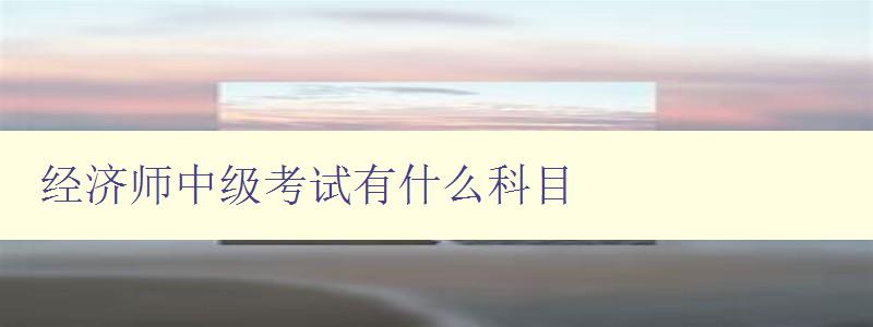 经济师中级考试有什么科目