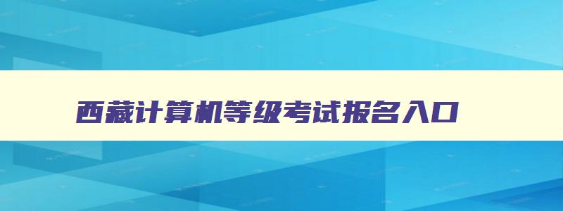 西藏计算机等级考试报名入口,西藏计算机二级考试时间报名和考试时间