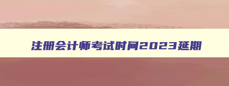 注册会计师考试时间2023延期