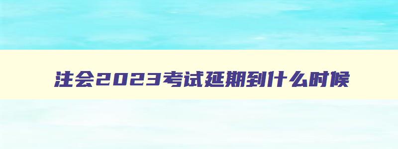 注会2023考试延期到什么时候,注会考试时间2023年延期