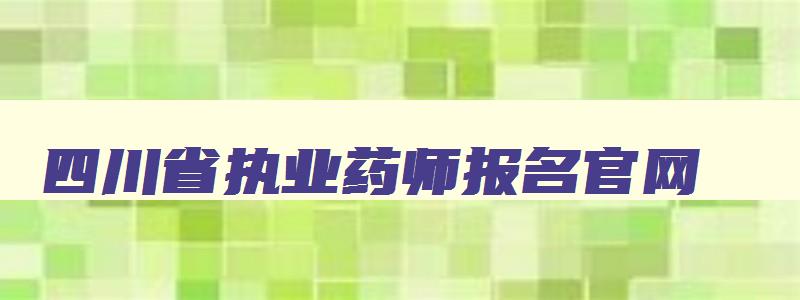 四川省执业药师报名官网