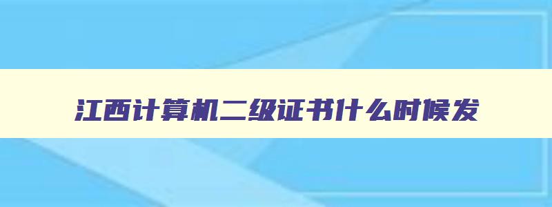 江西计算机二级证书什么时候发