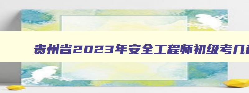 贵州省2023年安全工程师初级考几科呀