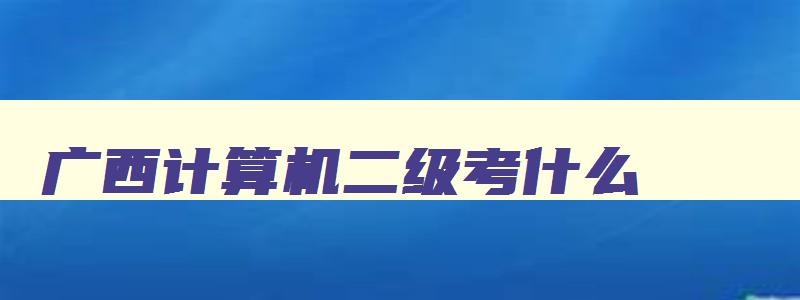 广西计算机二级考什么,广西计算机二级多少钱报名费