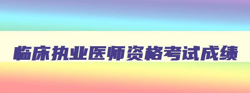 临床执业医师资格考试成绩