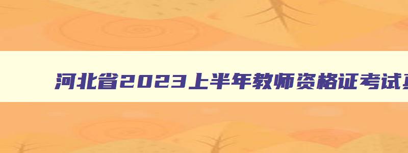 河北省2023上半年教师资格证考试真题