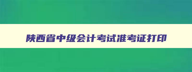 陕西省中级会计考试准考证打印