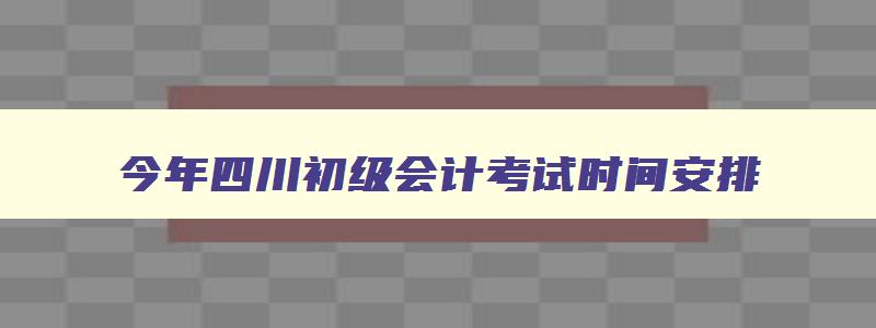 今年四川初级会计考试时间安排,四川初会计初级考试时间2023