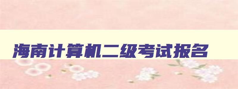 海南计算机二级考试报名,计算机二级海南省报名时间