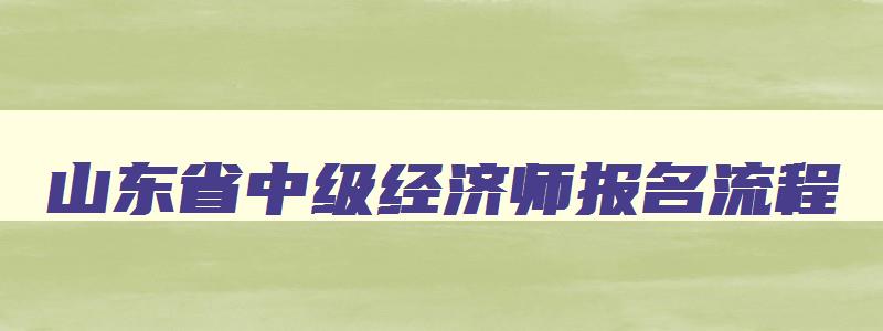 山东省中级经济师报名流程,山东省中级经济师2023年报名政策