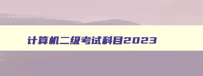 计算机二级考试科目2023,21年计算机二级考试科目