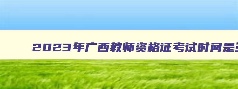 2023年广西教师资格证考试时间是多少