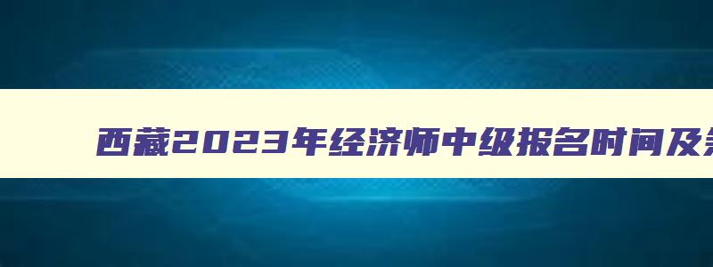 西藏2023年经济师中级报名时间及条件,西藏2023年经济师中级报名时间