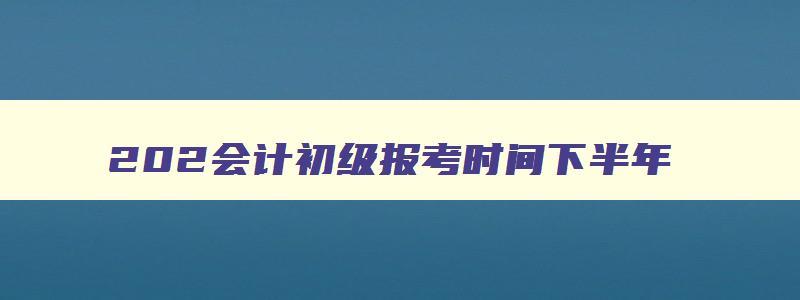 202会计初级报考时间下半年