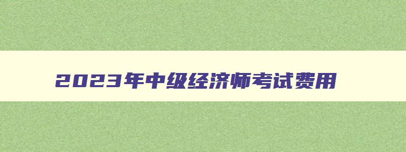 2023年中级经济师考试费用,2023年中级经济师报名费