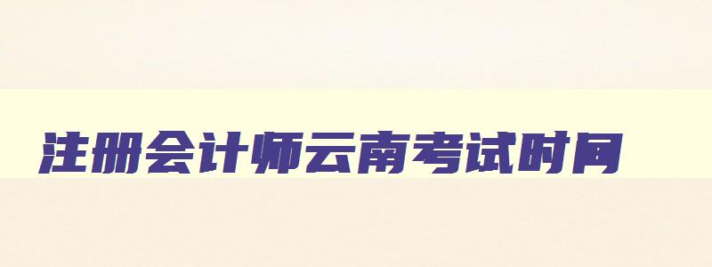 注册会计师云南考试时间,云南2023年注册会计师考试会延期吗