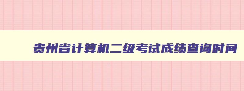 贵州省计算机二级考试成绩查询时间,贵州2023年3月计算机二级成绩查询