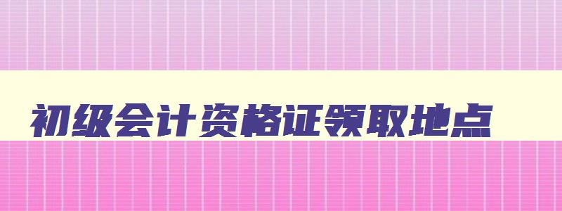 初级会计资格证领取地点