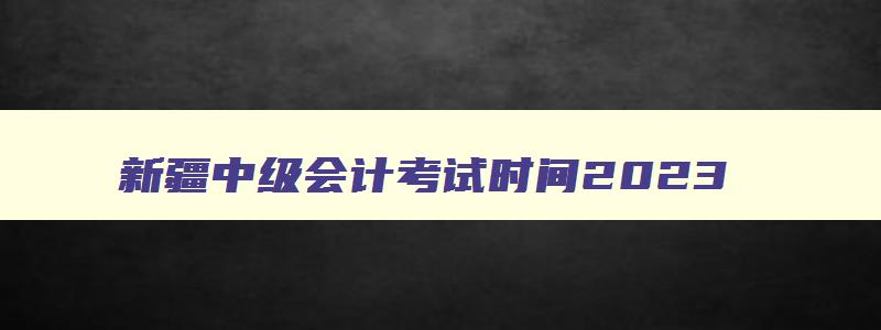 新疆中级会计考试时间2023,新疆